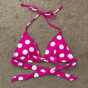 Victoria's Secret bright pink polka dot push-up bikini top size small